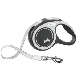 Leinen FLEXI Rollleine New COMFORT Gurt - 3m, bis 12kg - schwarz...