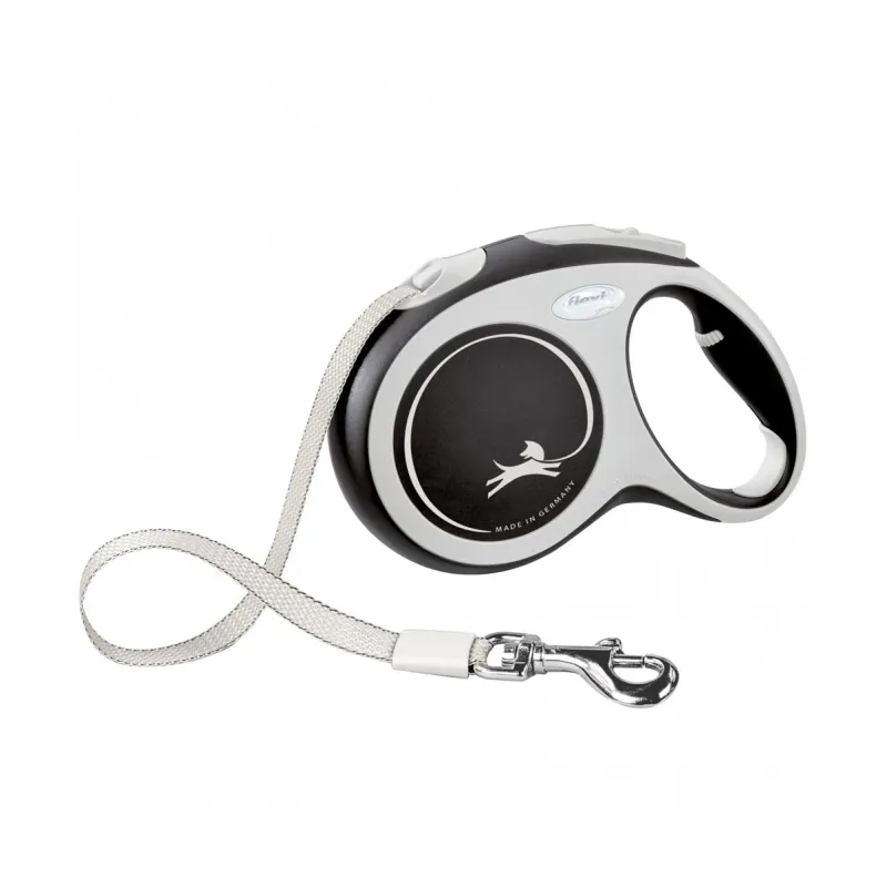 Leinen FLEXI Rollleine New COMFORT Gurt - 5m, bis 60kg - schwarz...