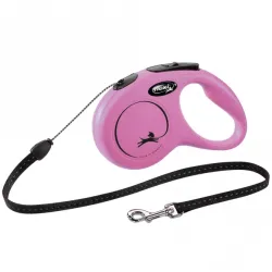 Leinen FLEXI Rollleine New CLASSIC Seil - 5m, bis 12kg - Pink...
