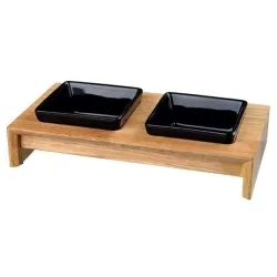 Hundenäpfe & Tränken Trixie Napf-Set Keramik/Holz - 2 x 0,4 l...