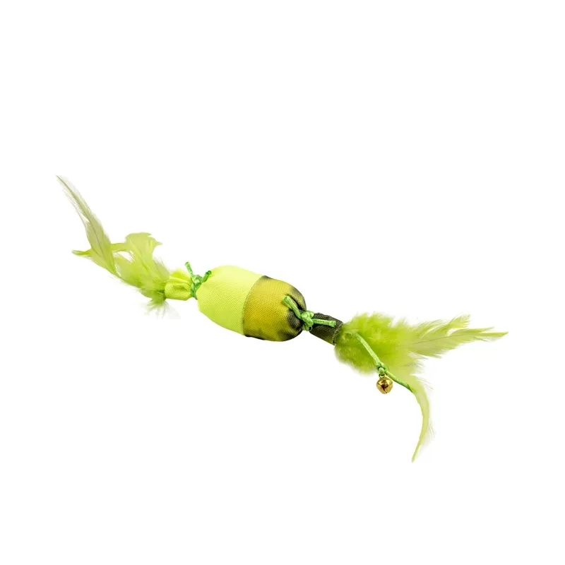 Katzenspielzeug Duvoplus Cat Toy Flash Bonbon mit Federn - grün...