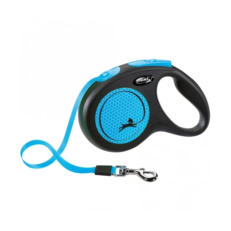 Leinen Flexi New Classic Neon Gurt-Roll-Leine - M / Blau jetzt online