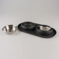 Katzennäpfe & Tränken Duvoplus Dinner-Set Gummi - schwarz - 2 x...