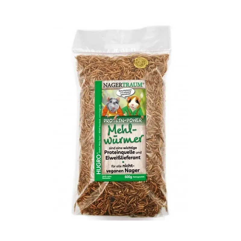 Kleintierfutter & Snacks Hugro Mehlwürmer 600g jetzt online