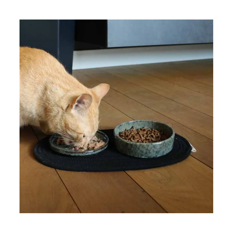 Hundenäpfe & Tränken D&D Napfunterlage Phil - Schwarz - 35 x 20 cm...