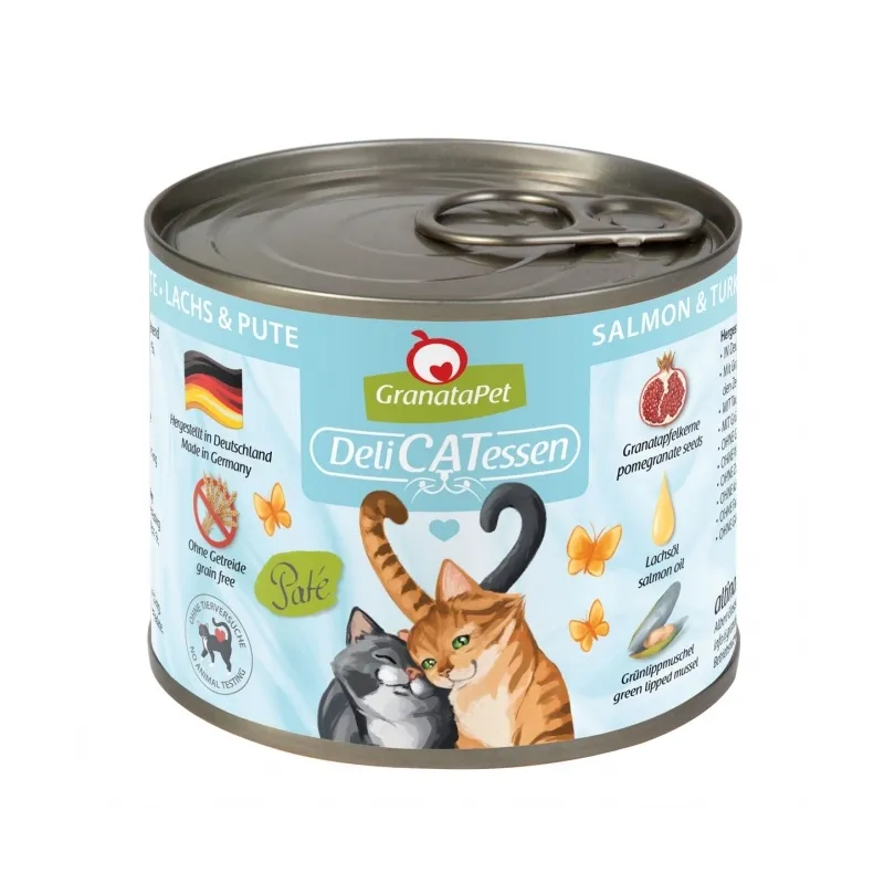 Katzen Nassfutter GranataPet Delicatessen Dose Lachs & Pute - 200...