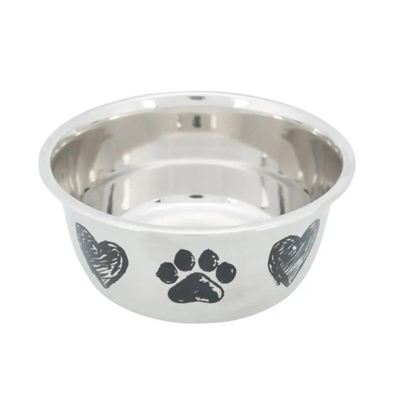 Hundenäpfe & Tränken Trixie Edelstahlnapf mit Pfoten und Herzen -...