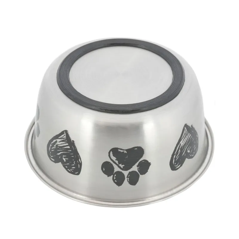 Hundenäpfe & Tränken Trixie Edelstahlnapf mit Pfoten und Herzen -...