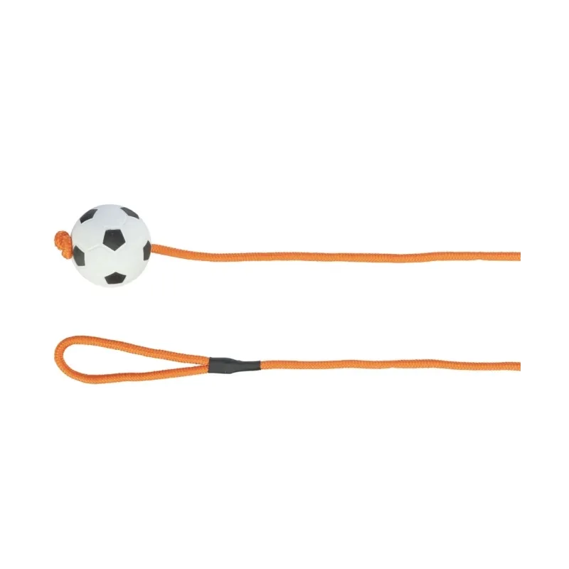 Hundespielzeug & Sport Trixie Moosgummiball am Seil - 6 cm / 1 m...