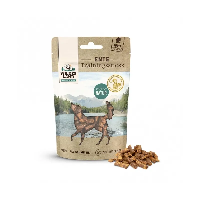 Hundesnacks Wildes Land Trainingssticks Ente 70g jetzt online