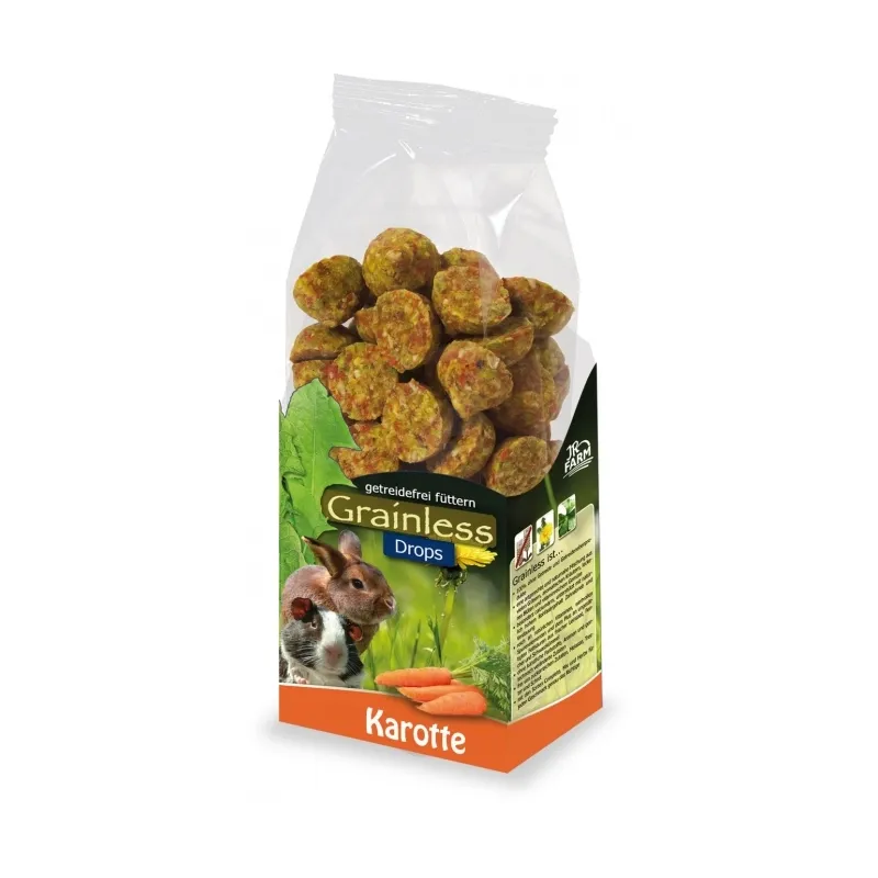 Kleintierfutter & Snacks JR Farm Grainless Drops 140g - Karotte...