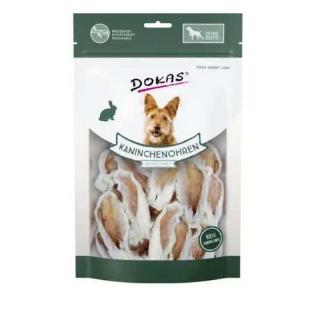 Hundesnacks Dokas Dog Snack Kaninchenohren mit Fell getrocknet 100...