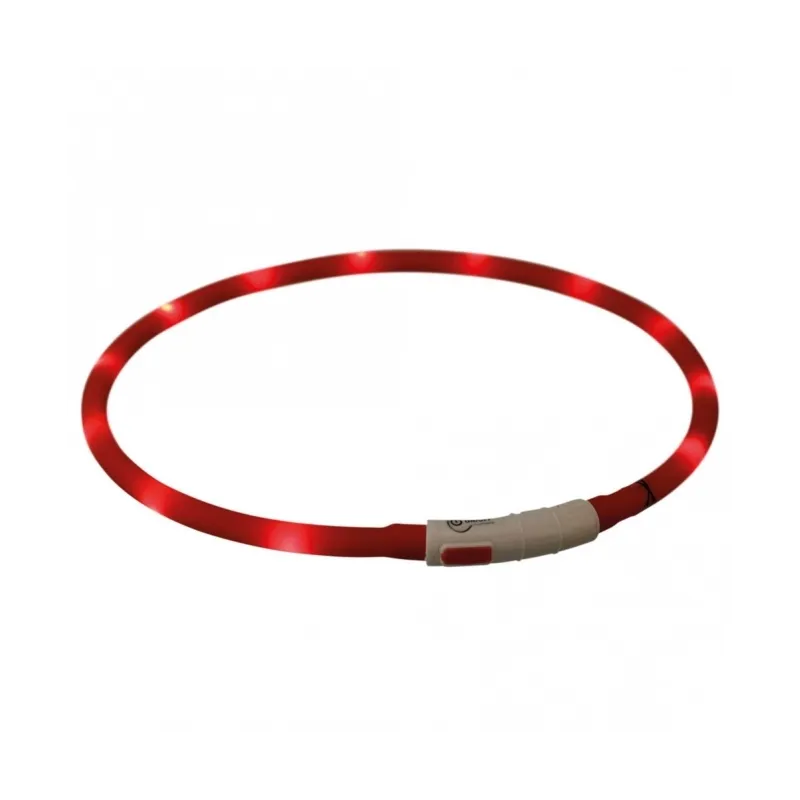 Halsbänder & Leinen Trixie Flash Leuchtring USB aus Silikon - rot...