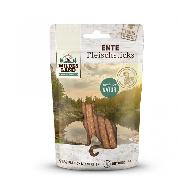 Katzensnacks Wildes Land Cat Fleischsticks Ente 50g jetzt online