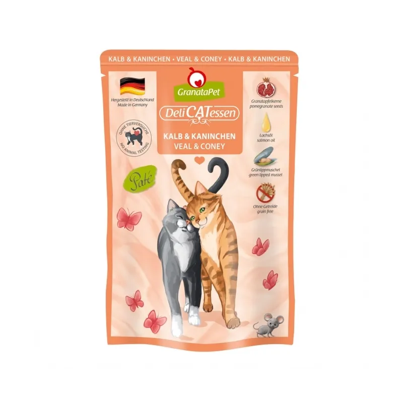 Katzen Nassfutter GranataPet Delicatessen Pouch Kalb & Kaninchen...