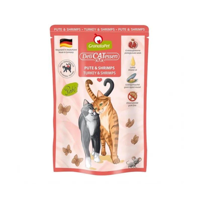 Katzen Nassfutter GranataPet Delicatessen Pouch Pute & Shrimps 85...