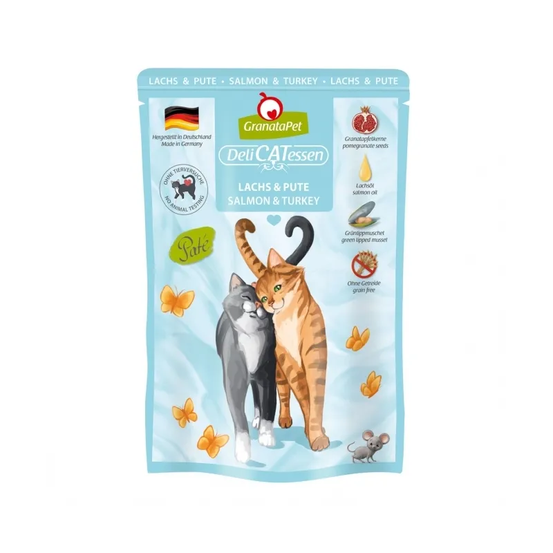 Katzen Nassfutter GranataPet Delicatessen Pouch Lachs & Pute 85 g...