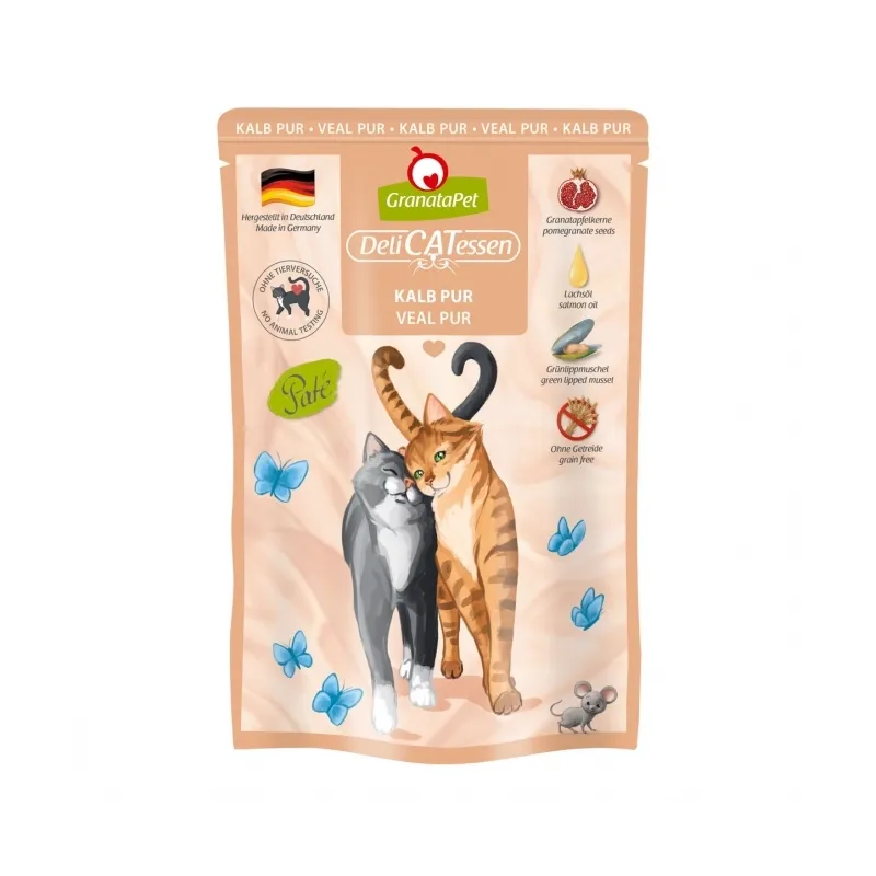 Katzen Nassfutter GranataPet Delicatessen Pouch Kalb PUR 85 g...