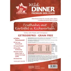 Hundetrockenfutter Wild Dinner Truthahn - Getreidefrei - 12 kg...
